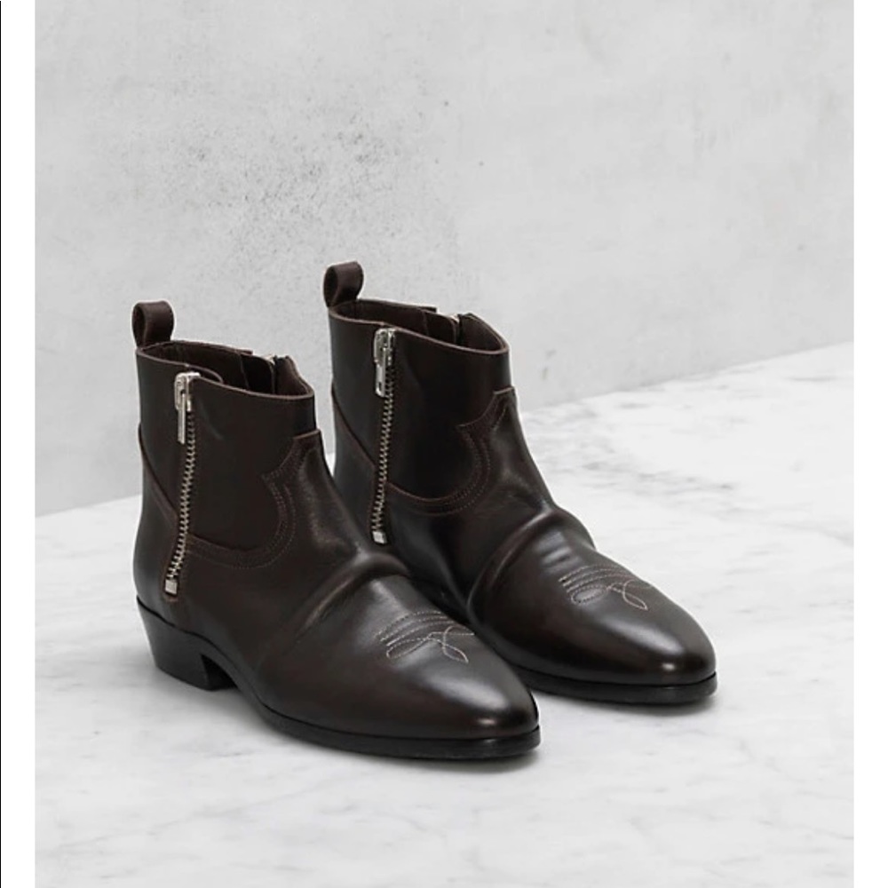 Golden Goose Viand Black Leather Ankle Boots size 37